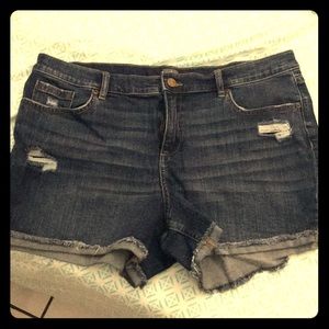 NY&Co Dark Rinse Denim Shorts